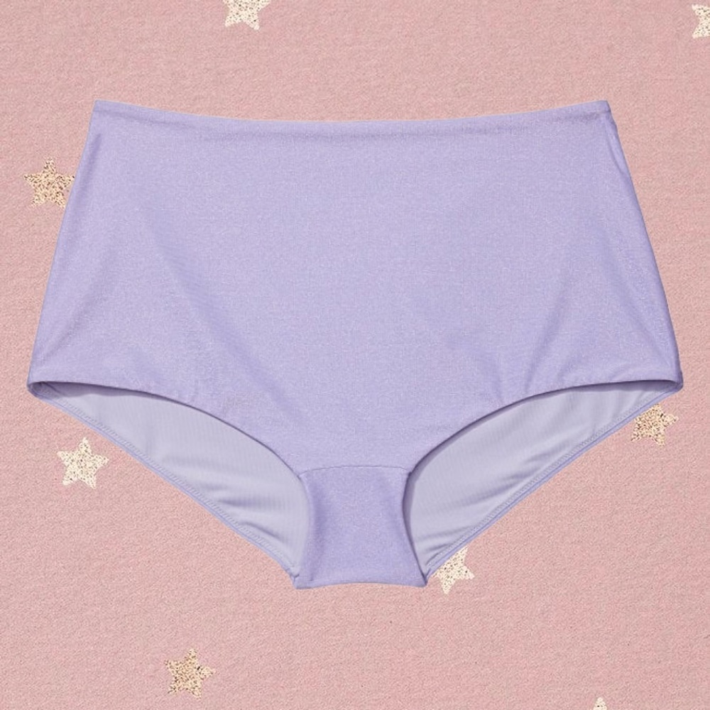 NWT Victoria’s Secret Swim High-Waist Boyshort Purple Sparkle Bikini Bottom